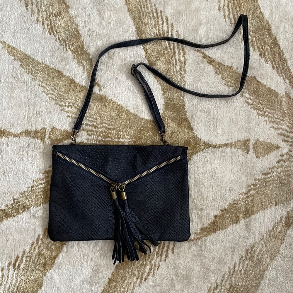 Leather envelope zipper purse from Italy